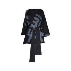 Nowoczesne KIMONO z autorskim nadrukiem. Szare płaszcze damskie Pikiel, xl, z nadrukiem, z bawełny. Za 589,00 zł.