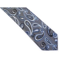 Szary krawat męski w paisley C13. Szare krawaty męskie Modini Moda Męska, na co dzień, bez wzorów, z tkaniny, casualowe. W wyprzedaży za 49,50 zł.