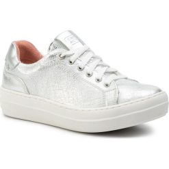 Sneakersy CAMEL ACTIVE - Top 849.74.01 White/Silver. Szare półbuty damskie Camel Active, bez wzorów, ze skóry ekologicznej, bez kołnierzyka. W wyprzedaży za 279,00 zł.
