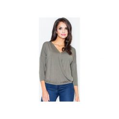 Bluzka M278 Oliwka. Zielone bluzki damskie FIGL, xl, bez wzorów, bez kołnierzyka, bez rękawów. Za 99,00 zł.
