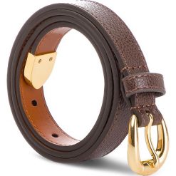 Pasek Damski LAUREN RALPH LAUREN - Bannington 412710973008 Dark Brown. Pomarańczowe paski damskie marki Lauren Ralph Lauren, w paski, ze skóry. Za 219,00 zł.