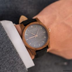 Zegarki męskie: drewniany zegarek męski classic 43 mm n008