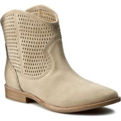 Botki GEOX - D Elixir E D62C7E 022BC C6738 Lt Taupe. Brązowe buty zimowe damskie Geox, z materiału, na obcasie. W wyprzedaży za 289,00 zł.