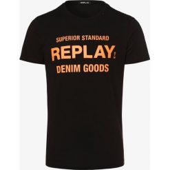 Replay - T-shirt męski, czarny. Czarne t-shirty męskie Replay, xxl, z nadrukiem, z bawełny, bez kołnierzyka. Za 99,95 zł.