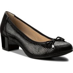 Półbuty CAPRICE - 9-22308-20 Black Reptile 010. Czarne półbuty damskie skórzane Caprice, eleganckie, na obcasie. W wyprzedaży za 179,00 zł.