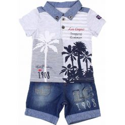 T-shirty chłopięce z krótkim rękawem: 2-częściowy zestaw w kolorze szaro-niebieskim