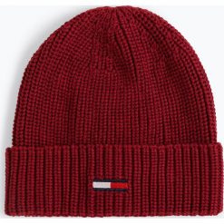 Tommy Jeans - Czapka damska, czerwony. Szare czapki damskie marki Calvin Klein Jeans, na zimę, z jeansu. Za 129,95 zł.