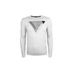Swetry Guess M74R39 Z1P70. Szare swetry męskie Guess, xl, z aplikacjami, bez kołnierzyka, bez kaptura. Za 169,00 zł.