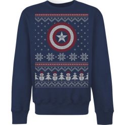 Bluzy męskie: Captain America Fair Isle Bluza niebieski