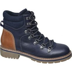 Granatowo-brązowe trapery damskie Highland Creek Highland Creek granatowe. Pomarańczowe trapery damskie Highland Creek, z materiału, bez obcasa, na obcasie, na sznurówki. Za 159,90 zł.