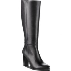 Kozaki LORETTA VITALE - 26114 Black. Czarne kozaki damskie marki Loretta Vitale, ze skóry, przed kolano, na wysokim obcasie, na obcasie, bez zapięcia. W wyprzedaży za 329,00 zł.