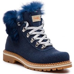 Trapery MONTELLIANA - Clara M1715 Navy Glitter. Niebieskie trapery damskie Montelliana, ze skóry, klasyczne, bez obcasa, bez zapięcia. W wyprzedaży za 969,00 zł.