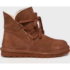 Bearpaw - Śniegowce Zora. Pomarańczowe śniegowce damskie Bearpaw, ze skóry, bez zapięcia. W wyprzedaży za 229,90 zł.