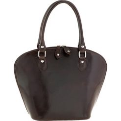 Torebki klasyczne damskie: Skórzana torebka w kolorze ciemnobrązowym – 38 x 28 x 14 cm