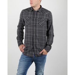 Diesel Koszula Czarny Szary. Szare koszule męskie Diesel, l, w kratkę, z bawełny, bez kołnierzyka, z długim rękawem. Za 516,95 zł.