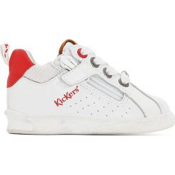Skórzane buty sportowe CHICAGO BB. Czerwone buty sportowe dziewczęce marki Kickers, z materiału, na zamek. Za 314,96 zł.