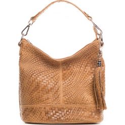 Shopper bag damskie: Skórzana torebka w kolorze brązowym – 27 x 45 x 18 cm
