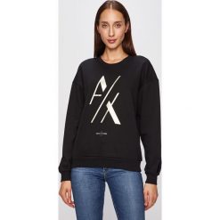 Armani Exchange - Bluza. Czarne bluzy damskie Armani Exchange, s, z nadrukiem, z elastanu, bez rękawów, bez kaptura. Za 399,90 zł.