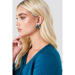 Kolczyki damskie: NA-KD Accessories Kolczyki na sztyfcie – Green,Silver