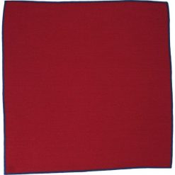 Bordowa Elegancka Poszetka -ALTIES- Męska, z Granatową Lamówką POSZALTTANIA0264. Czerwone poszetki męskie Alties, bez wzorów, z materiału, eleganckie. Za 16,90 zł.