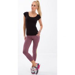 Różowe legginsy sportowe / fluo żółty 5413. Różowe legginsy damskie marki Fasardi, xl, bez wzorów. Za 29,00 zł.