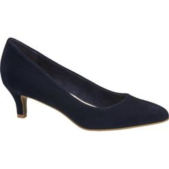 Czółenka damskie 5th Avenue niebieskie. Niebieskie czółenka damskie marki 5th Avenue, bez wzorów, ze skóry, bez obcasa, na obcasie. Za 159,90 zł.