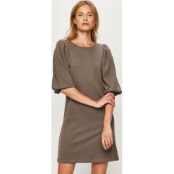 Only - Sukienka. Szare sukienki damskie ONLY, na co dzień, s, bez wzorów, z bawełny, casualowe, z okrągłym kołnierzem, bez rękawów, mini, proste. Za 149,90 zł.