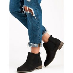 Casualowe botki sztyblety LYDIA. Czarne botki damskie na zamek QUEENTINA. Za 89,90 zł.