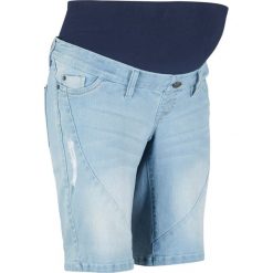 Szorty dżinsowe ciążowe bonprix niebieski "bleached”. Niebieskie jeansy damskie bonprix, moda ciążowa. Za 109,99 zł.