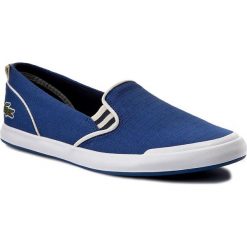 Tenisówki LACOSTE - Lancelle Slip On 117 1 Caw 7-33CAW1035125 Blu. Niebieskie półbuty damskie Lacoste, bez wzorów, z gumy, bez zapięcia. W wyprzedaży za 259,00 zł.