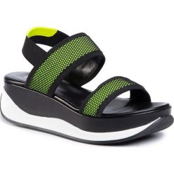 Sandały POLLINI - SA16585G0ARB0400 Fluo Giallo. Czarne klapki damskie Pollini, bez wzorów, ze skóry, bez obcasa, na obcasie. W wyprzedaży za 619,00 zł.