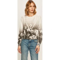 Guess Jeans - Bluza. Szare bluzy damskie Guess Jeans, s, z aplikacjami, z bawełny, bez rękawów, bez kaptura. W wyprzedaży za 229,90 zł.