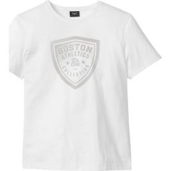T-shirt z nadrukiem bonprix biały. Białe t-shirty męskie bonprix, xl, z nadrukiem, sportowe, bez kołnierzyka. Za 29,99 zł.
