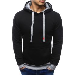 Bluzy męskie: Bluza męska z kapturem czarna (bx2137)