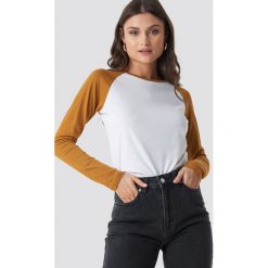 NA-KD Baseball Long Sleeve Top - Yellow. Żółte topy damskie marki NA-KD, bez wzorów, z okrągłym kołnierzem. Za 80,95 zł.