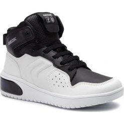 Sneakersy GEOX - J Xled B. A J947QA 0BCBU C0404 D White/Black. Czarne trampki chłopięce Geox, bez wzorów, ze skóry ekologicznej, bez zapięcia. Za 409,00 zł.