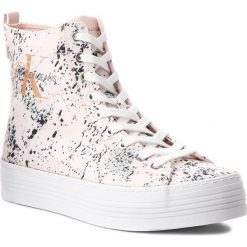 Sneakersy CALVIN KLEIN JEANS - Zazah Splattered RE9792 Pink. Różowe półbuty damskie Calvin Klein Jeans, z jeansu. W wyprzedaży za 309,00 zł.