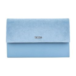 Błękitna damska kopertówka Felice A mat/plusz OLIVIA. Niebieskie listonoszki damskie marki Felice, w paski, ze skóry, małe, matowe. Za 59,90 zł.