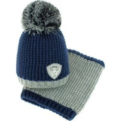 Czapka dziecięca z kominkiem CZ+k 046C granatowo-szara r. 46-48. Niebieskie czapeczki niemowlęce Proman. Za 62,00 zł.