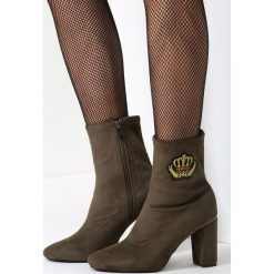 Khaki Botki Your Soul. Brązowe botki damskie marki vices, na wysokim obcasie, bez zapięcia. Za 69,99 zł.