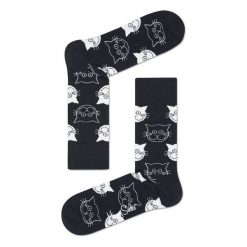 Skarpety Happy Socks Cat (MJA01-9000). Czarne skarpetki damskie marki Happy Socks, z bawełny. Za 29,99 zł.