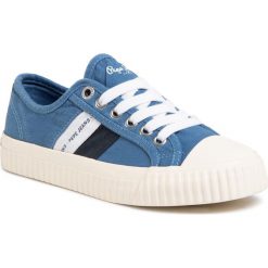 Trampki PEPE JEANS - Malibu Junior PBS30427 Regal Blue 552. Niebieskie trampki dziewczęce Pepe Jeans, bez wzorów, z jeansu, na sznurówki. Za 239,00 zł.