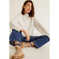 Mango - Sweter Land. Szare swetry klasyczne damskie marki Mango, s, z dzianiny, z okrągłym kołnierzem. Za 159,90 zł.