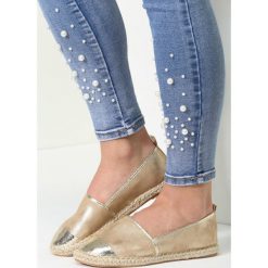 Złote Espadryle Lutein. Żółte espadryle damskie marki other, na płaskiej podeszwie. Za 39,99 zł.