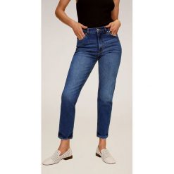 Mango - Jeansy Newmom. Zielone jeansy damskie Mango, z podwyższonym stanem. Za 139,99 zł.