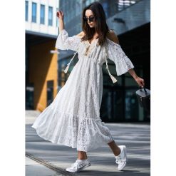 Sukienka Vivienne Boho OneSize. Czarne sukienki damskie Ligari Dresses, s, w paski, z bawełny, eleganckie, bez kołnierzyka, bez rękawów, maxi. Za 159,00 zł.