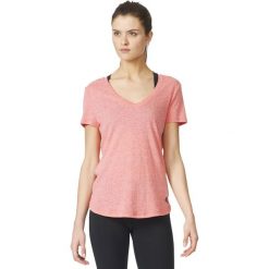 Bluzki asymetryczne: Adidas Koszulka damska Logo V-Tee różowa r. XS (AZ3062)