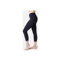 Legginsy 7/8 Slim Gym & Pilates Fit+500 damskie. Czarne legginsy damskie DOMYOS, xl, bez wzorów, z elastanu. Za 34,99 zł.