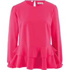 Bluzka z baskinką, z kolekcji Maite Kelly bonprix różowy hibiskus. Różowe bluzki damskie marki bonprix. Za 59,99 zł.