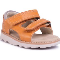 Sandały CLARKS - Crown Root T 261475187 Burnt Orange Leather. Pomarańczowe sandały dziewczęce Clarks, ze skóry ekologicznej, bez zapięcia. W wyprzedaży za 159,00 zł.